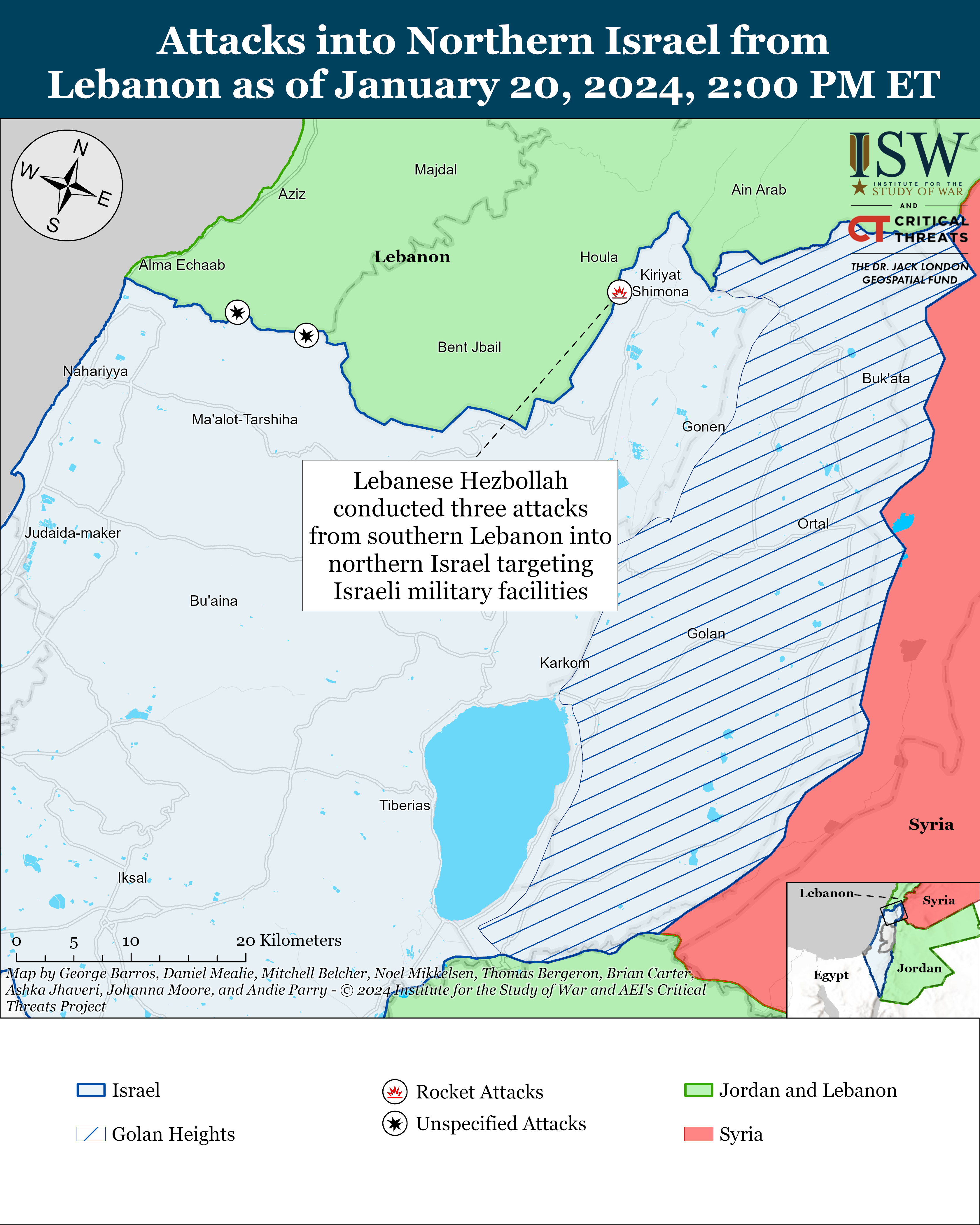 Iran Update January 20 2024 Institute For The Study Of War   Northern Israel Battle Map January 20%2C2024 